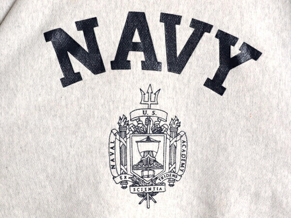 90s USA製 US NAVY プリント スウェット メンズ XS / 古着 90年代 オールド リバース タイプ ヘビーウェイト トレーナー 裏起毛 カットオフ