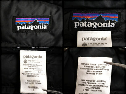13年製 パタゴニア ダウン セーター ベスト レディース S / 古着 Patagonia フルジップ グース 800フィル 重ね着 パッカブル アウトドア 黒