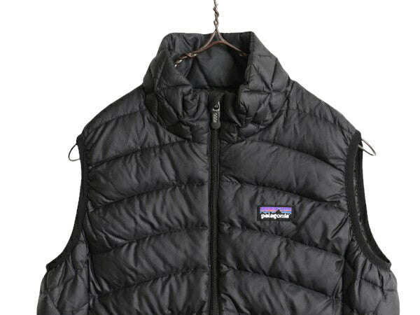 13年製 パタゴニア ダウン セーター ベスト レディース S / 古着 Patagonia フルジップ グース 800フィル 重ね着 パッカブル アウトドア 黒