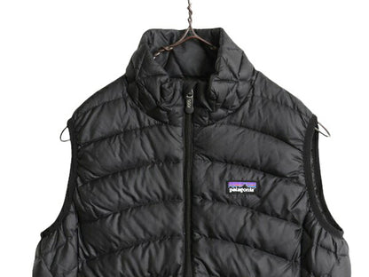 13年製 パタゴニア ダウン セーター ベスト レディース S / 古着 Patagonia フルジップ グース 800フィル 重ね着 パッカブル アウトドア 黒