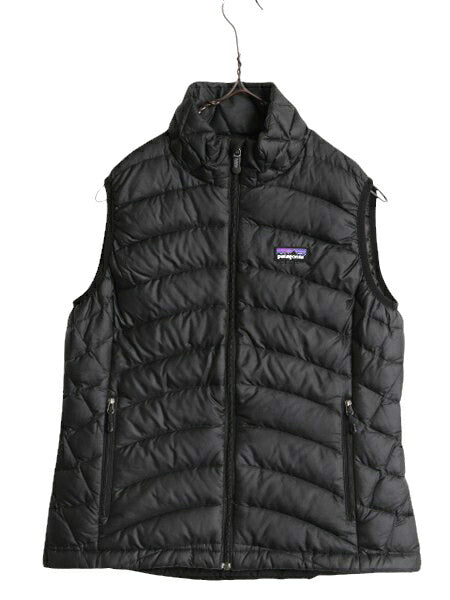13年製 パタゴニア ダウン セーター ベスト レディース S / 古着 Patagonia フルジップ グース 800フィル 重ね着 パッカブル アウトドア 黒