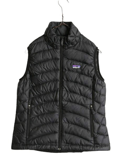 13年製 パタゴニア ダウン セーター ベスト レディース S / 古着 Patagonia フルジップ グース 800フィル 重ね着 パッカブル アウトドア 黒