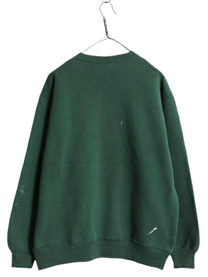 90s USA製 ラッセル プリント スウェット メンズ レディース XL / オールド RUSSELL トレーナー 前V 裏起毛 スエット ワンポイント 企業物