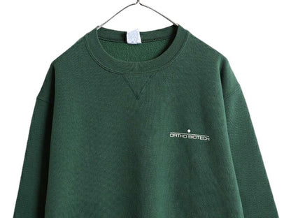 90s USA製 ラッセル プリント スウェット メンズ レディース XL / オールド RUSSELL トレーナー 前V 裏起毛 スエット ワンポイント 企業物