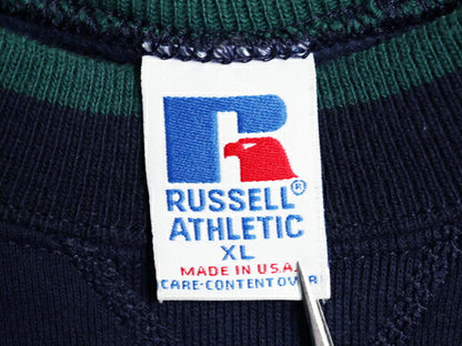 90s USA製 ラッセル 無地 スウェット メンズ レディース XL / 古着 90年代 オールド RUSSELL トレーナー 大きいサイズ 前V 裏起毛 ツートン