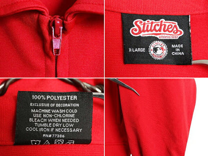 MLB オフィシャル Stitches レッドソックス トラック ジャケット メンズ XL 古着 フルジップ ジャージ スタジアム ジャンパー 大リーグ 赤
