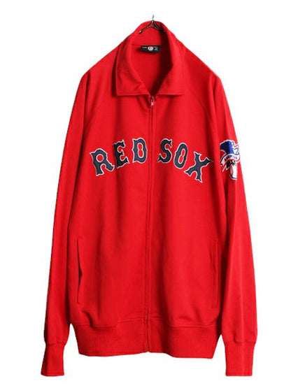 MLB オフィシャル Stitches レッドソックス トラック ジャケット メンズ XL 古着 フルジップ ジャージ スタジアム ジャンパー 大リーグ 赤