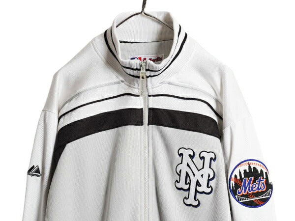 MLB オフィシャル Majestic メッツ トラック ジャケット メンズ XL / スタジャン 裏 フリース スタジアム ジャンパー フルジップ ジャージ