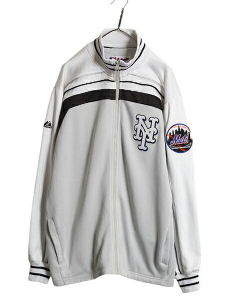 MLB オフィシャル Majestic メッツ トラック ジャケット メンズ XL / スタジャン 裏 フリース スタジアム ジャンパー フルジップ ジャージ
