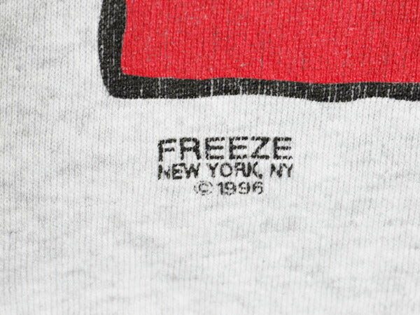 90s FREEZE キャラクター プリント スウェット メンズ レディース L / 古着 オールド アート イラスト グラフィック メッセージ トレーナー