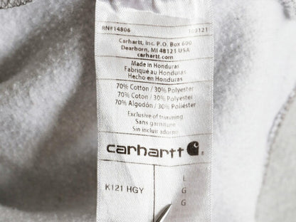 カーハート スウェット フード パーカー メンズ L / CARHARTT トレーナー スエット ミドルウェイト プルオーバー 裏起毛 ワンポイント 企業