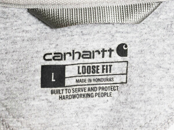 カーハート スウェット フード パーカー メンズ L / CARHARTT トレーナー スエット ミドルウェイト プルオーバー 裏起毛 ワンポイント 企業