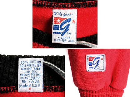90s USA製 大きいサイズ XL ■ NHL シカゴ ブラックホークス リブライン スウェット トレーナー ( メンズ ) 古着 90年代 ヘビーウェイト 赤