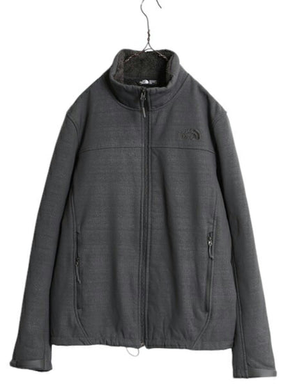 US企画 ノースフェイス APEX ソフトシェル ジャケット メンズ M エイペックス 裏 フリース 防風 ジャンパー 総柄 The North Face WIND WALL