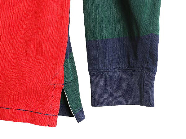 90s ポロ ラルフローレン 長袖 ラガーシャツ メンズ L / オールド ラグビー 長袖シャツ ポロシャツ クレイジー パターン コットン ボックス