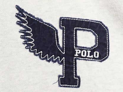 00s ポロ ラルフローレン P-WING 刺繍 ハーフジップ スウェット メンズ L / オールド 裏起毛 トレーナー ワンポイント ハイネック ツートン