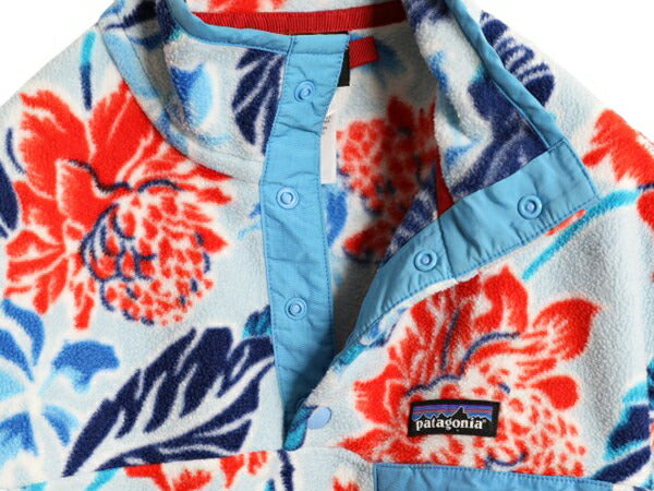15年製 パタゴニア 総柄 ライトウェイト シンチラ スナップT レディース S / 古着 PATAGONIA プルオーバー フリース ジャケット ジャンパー