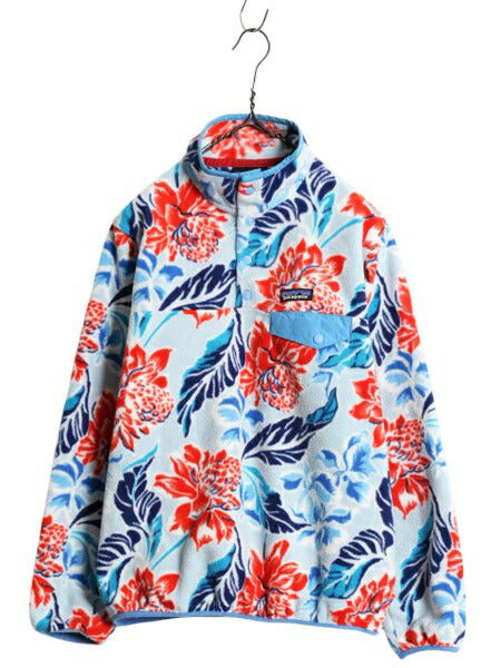 15年製 パタゴニア 総柄 ライトウェイト シンチラ スナップT レディース S / 古着 PATAGONIA プルオーバー フリース ジャケット ジャンパー