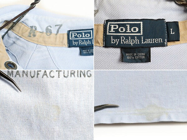 ■ POLO ポロ ラルフローレン 鹿の子 半袖 ポロシャツ ( メンズ L ) 古着 半袖シャツ ポニー刺繍 ハンティング アニマル プリント ボックス