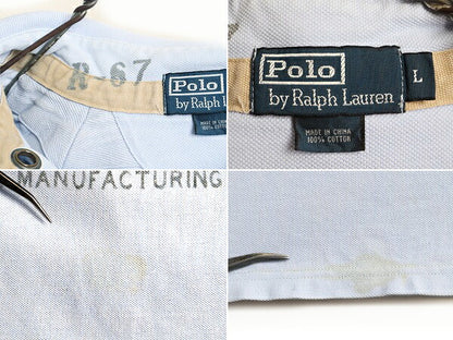 ■ POLO ポロ ラルフローレン 鹿の子 半袖 ポロシャツ ( メンズ L ) 古着 半袖シャツ ポニー刺繍 ハンティング アニマル プリント ボックス