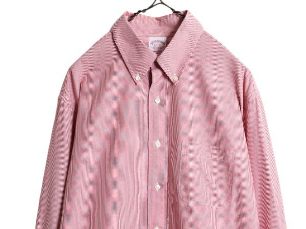 ブルックスブラザーズ ストライプ 長袖 ボタンダウン シャツ メンズ L 程/ 古着 Brooks Brothers ピマ コットン 長袖シャツ ワイシャツ BD