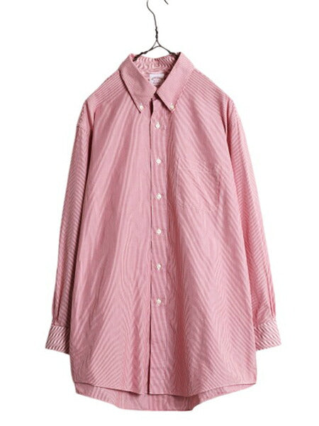 ブルックスブラザーズ ストライプ 長袖 ボタンダウン シャツ メンズ L 程/ 古着 Brooks Brothers ピマ コットン 長袖シャツ ワイシャツ BD