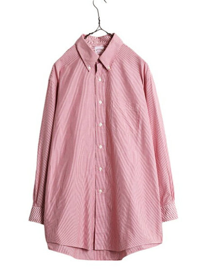 ブルックスブラザーズ ストライプ 長袖 ボタンダウン シャツ メンズ L 程/ 古着 Brooks Brothers ピマ コットン 長袖シャツ ワイシャツ BD