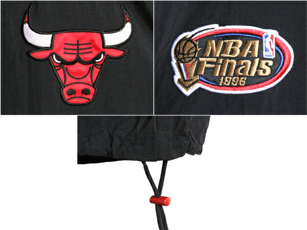ブルズ ナイロン アノラック パーカー ジャケット メンズ L NBA オフィシャル ミッチェルアンドネス プルオーバー スタジャン ハーフジップ