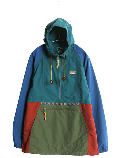 エルエルビーン ナイロン アノラック パーカー ジャケット レディース L / 古着 プルオーバー ハーフジップ マンパ ハイネック パッカブル
