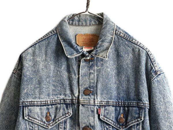 90s USA製 リーバイス 57508 ケミカルウォッシュ デニム ジャケット メンズ L 小さめ M 程/ 90年代 オールド Levis ジージャン ブルゾン