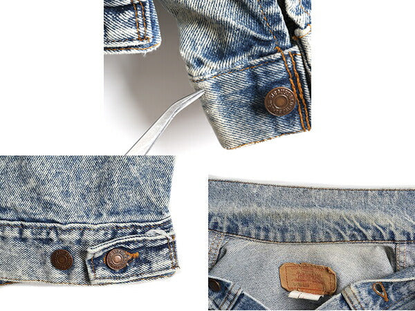 90s USA製 リーバイス 57508 ケミカルウォッシュ デニム ジャケット メンズ L 小さめ M 程/ 90年代 オールド Levis ジージャン ブルゾン
