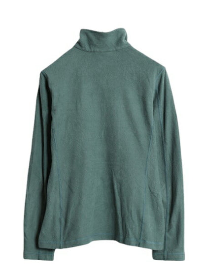 20年製 パタゴニア マイクロD ハーフジップ フリース プルオーバー レディース M / 古着 Patagonia ロンT 長袖 Tシャツ ハイネック 薄手 緑