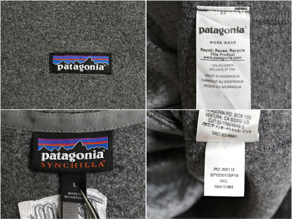 US企画 18年製 パタゴニア クラシック シンチラ フリース ベスト レディース L 古着 Patagonia アウトドア フルジップ 重ね着 廃盤 企業 灰