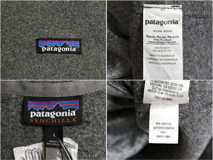 US企画 18年製 パタゴニア クラシック シンチラ フリース ベスト レディース L 古着 Patagonia アウトドア フルジップ 重ね着 廃盤 企業 灰