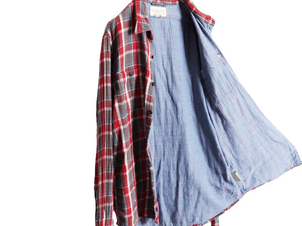 デニム&サプライ ラルフローレン 2レイヤー チェック フランネル シャツ メンズ L / DENIM&SUPPLY ポロ 長袖シャツ ネルシャツ ポニー無し