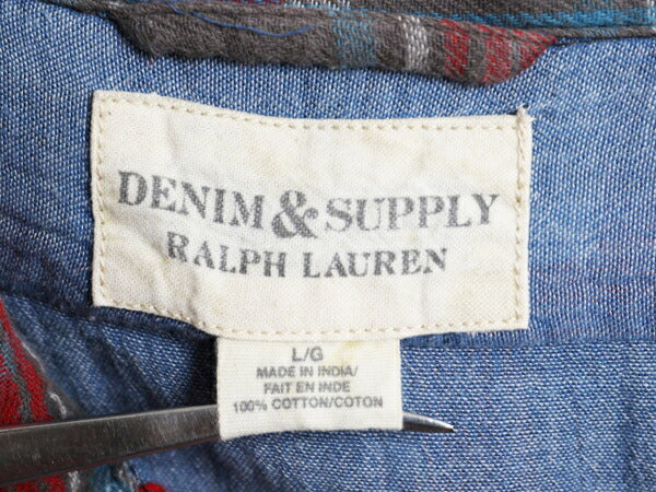 デニム&サプライ ラルフローレン 2レイヤー チェック フランネル シャツ メンズ L / DENIM&SUPPLY ポロ 長袖シャツ ネルシャツ ポニー無し