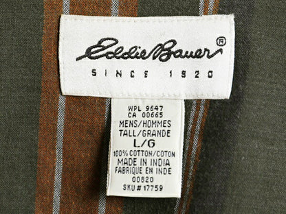90s エディーバウアー チェック 長袖 ボタンダウン シャツ メンズ L / 90年代 オールド Eddie Bauer 長袖シャツ ポケット付き マルチカラー