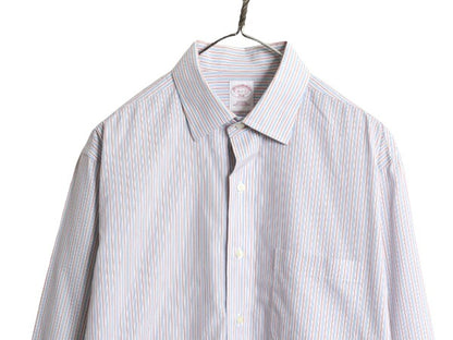 ブルックスブラザーズ ストライプ 長袖 シャツ メンズ L 程 古着 BROOKS BROTHERS 346 ワイシャツ ノーアイロン ポケット付き マルチカラー