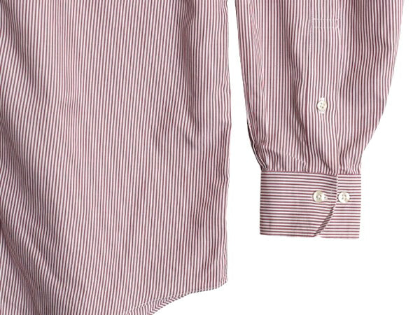 ブルックスブラザーズ ストライプ 長袖 シャツ メンズ M 程 BROOKS BROTHERS 346 ワイシャツ ノーアイロン コットン ポケット付き ツートン