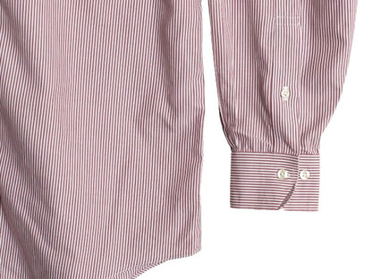 ブルックスブラザーズ ストライプ 長袖 シャツ メンズ M 程 BROOKS BROTHERS 346 ワイシャツ ノーアイロン コットン ポケット付き ツートン