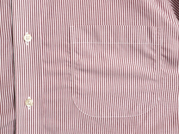 ブルックスブラザーズ ストライプ 長袖 シャツ メンズ M 程 BROOKS BROTHERS 346 ワイシャツ ノーアイロン コットン ポケット付き ツートン