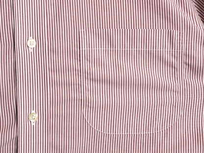 ブルックスブラザーズ ストライプ 長袖 シャツ メンズ M 程 BROOKS BROTHERS 346 ワイシャツ ノーアイロン コットン ポケット付き ツートン