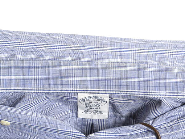 ブルックスブラザーズ チェック 長袖 シャツ メンズ L 程/ BROOKS BROTHERS ピマ コットン ワイシャツ ポケット付き ノーアイロン ツートン