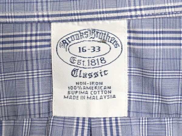 ブルックスブラザーズ チェック 長袖 シャツ メンズ L 程/ BROOKS BROTHERS ピマ コットン ワイシャツ ポケット付き ノーアイロン ツートン