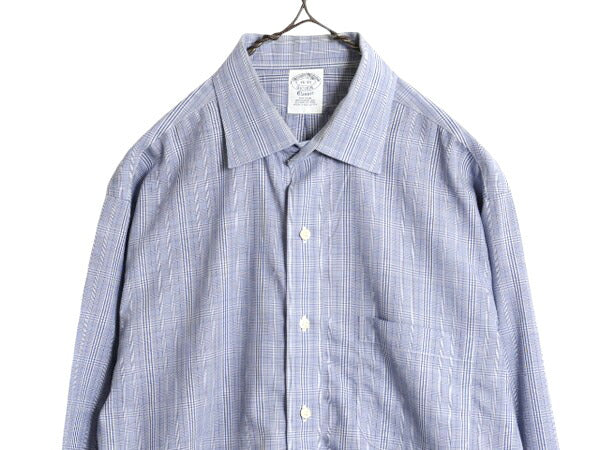 ブルックスブラザーズ チェック 長袖 シャツ メンズ L 程/ BROOKS BROTHERS ピマ コットン ワイシャツ ポケット付き ノーアイロン ツートン