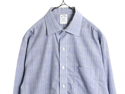 ブルックスブラザーズ チェック 長袖 シャツ メンズ L 程/ BROOKS BROTHERS ピマ コットン ワイシャツ ポケット付き ノーアイロン ツートン