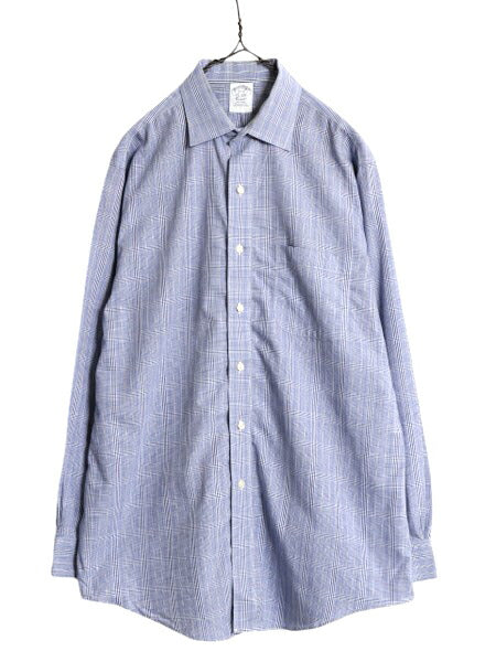 ブルックスブラザーズ チェック 長袖 シャツ メンズ L 程/ BROOKS BROTHERS ピマ コットン ワイシャツ ポケット付き ノーアイロン ツートン