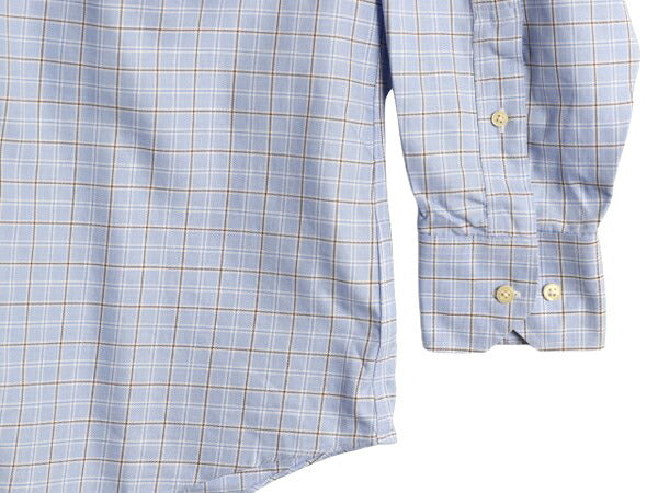 ブルックスブラザーズ チェック 長袖 シャツ メンズ L 程/ Brooks Brothers コットン 長袖シャツ ワイシャツ ノーアイロン マルチカラー 青