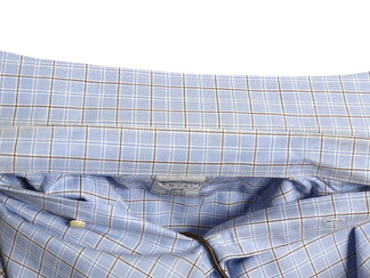 ブルックスブラザーズ チェック 長袖 シャツ メンズ L 程/ Brooks Brothers コットン 長袖シャツ ワイシャツ ノーアイロン マルチカラー 青