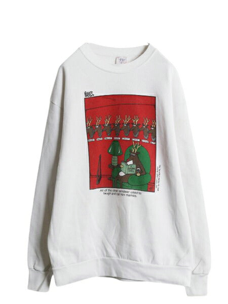 90s USA製 アニマル ジョーク イラスト プリント スウェット メンズ レディース XL / オールド トレーナー アート メッセージ 大きいサイズ